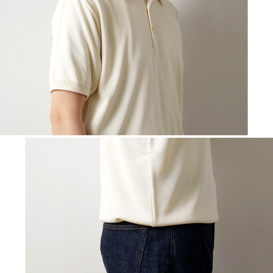 YONETOMI NEW BASIC / 실크 니트 폴로셔츠