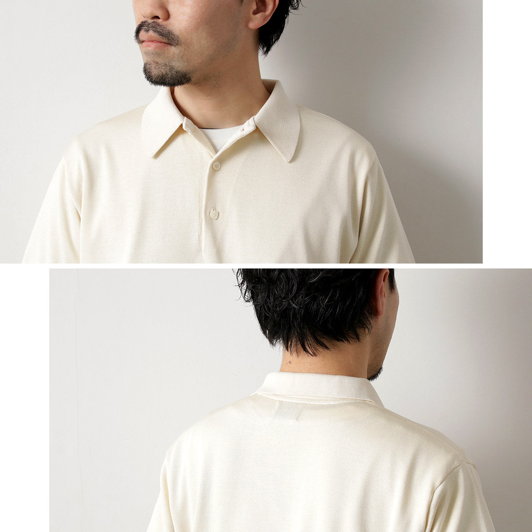 YONETOMI NEW BASIC / 실크 니트 폴로셔츠