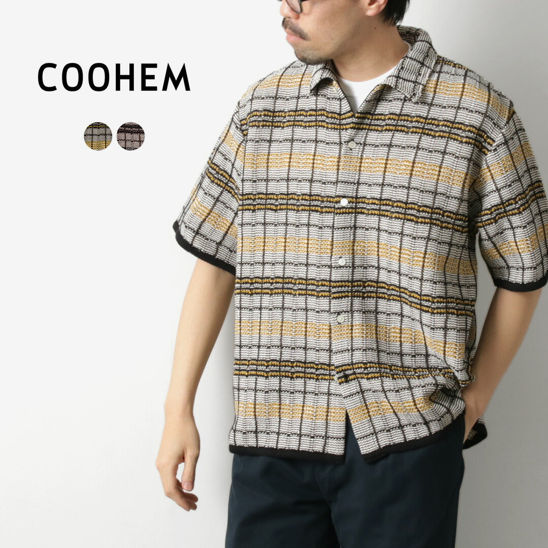 COOHEM / SUKASHI Plaid Tweed Knit Shirt