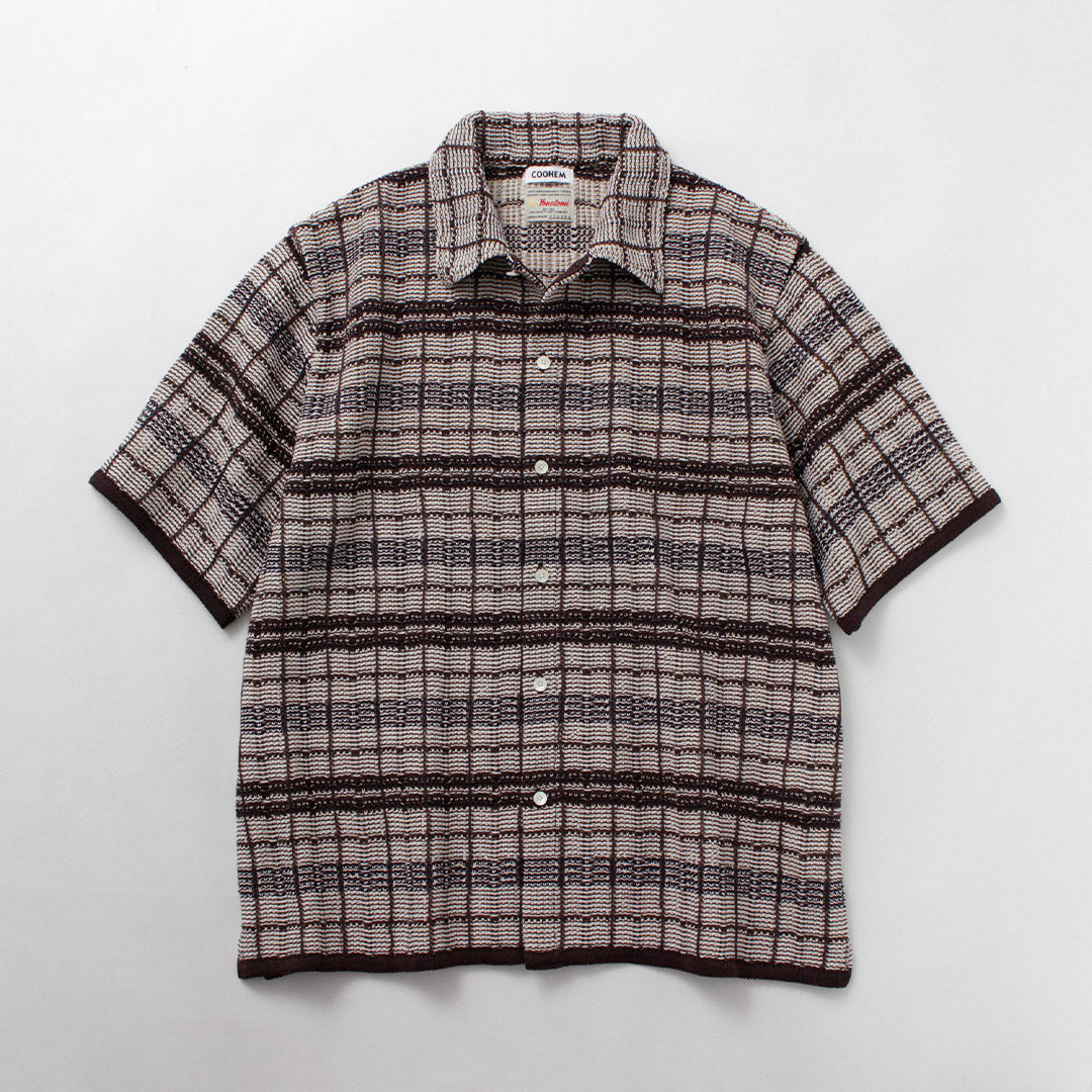 COOHEM / SUKASHI Plaid Tweed Knit Shirt