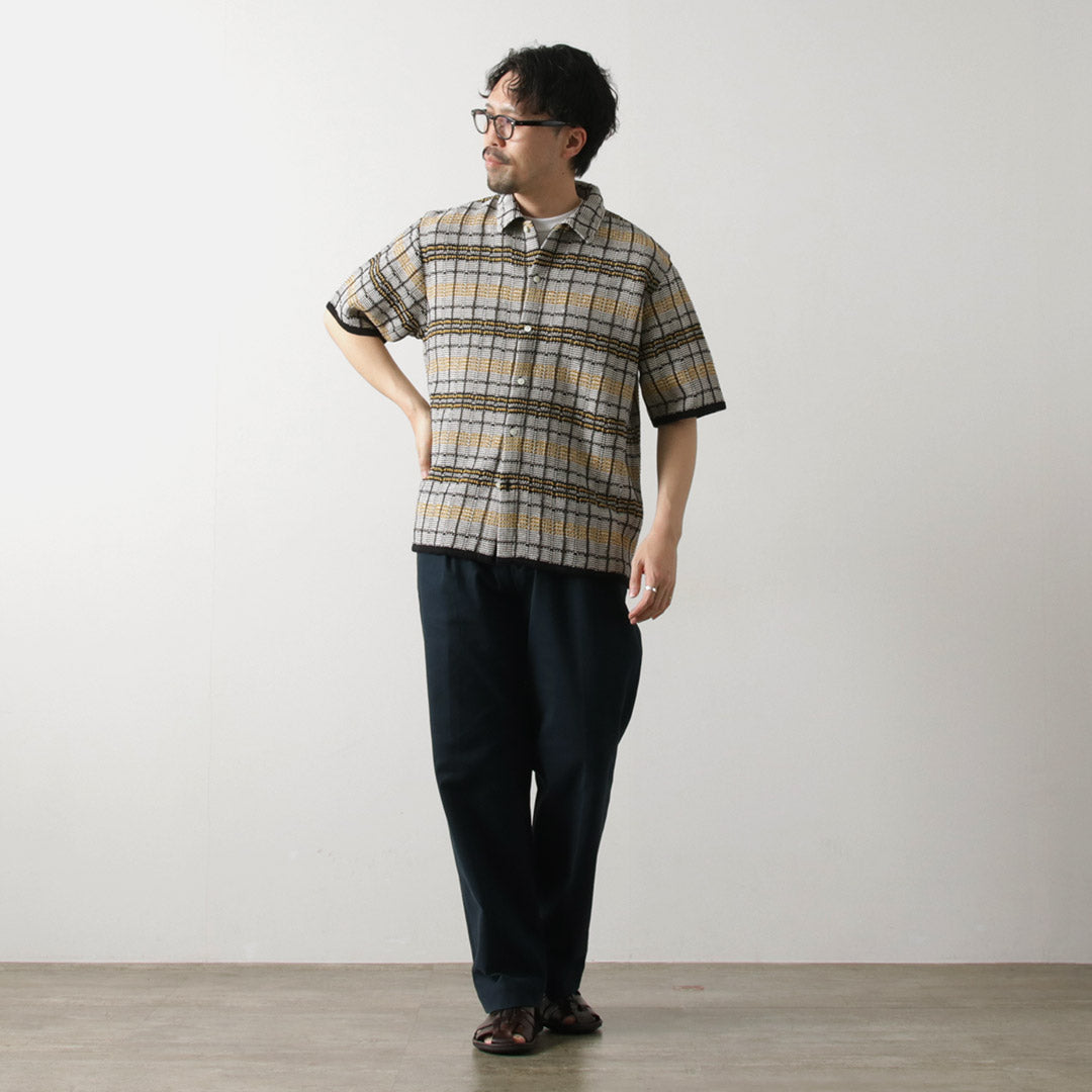 COOHEM / SUKASHI Plaid Tweed Knit Shirt