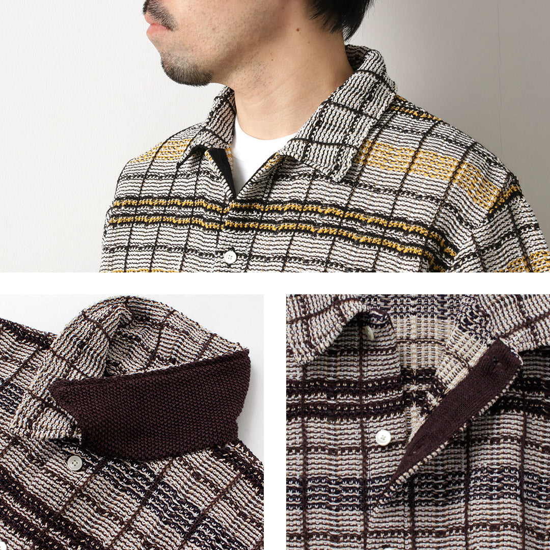 COOHEM / SUKASHI Plaid Tweed Knit Shirt