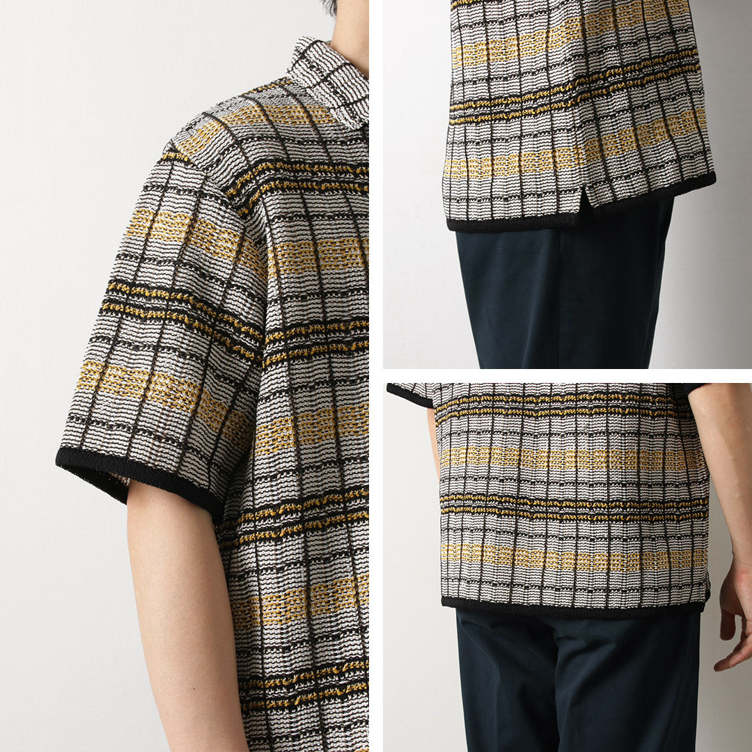 COOHEM / SUKASHI Plaid Tweed Knit Shirt