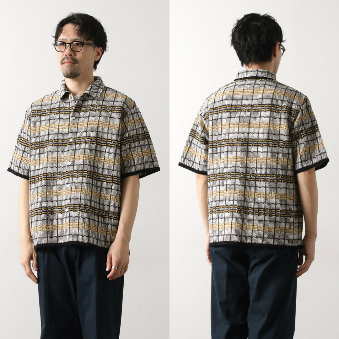 COOHEM / SUKASHI Plaid Tweed Knit Shirt