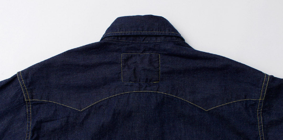 REMI RELIEF / Camisa vaquera vaquera con solapa de dientes de sierra de 8,5 oz