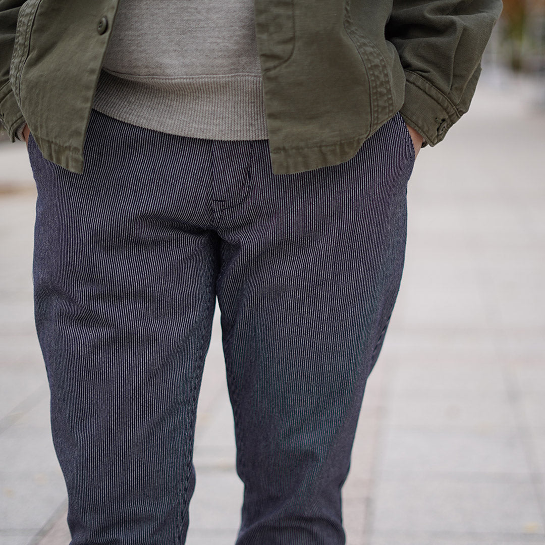 JAPAN BLUE JEANS / 와이드 테이퍼드 히코리 팬츠