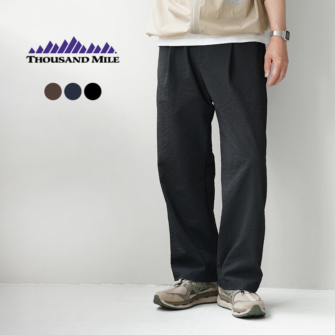 THOUSAND MILE / Seersucker Pleated Trousers
