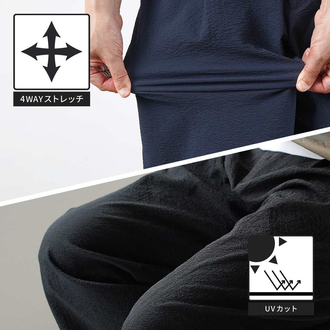 THOUSAND MILE / Seersucker Pleated Trousers