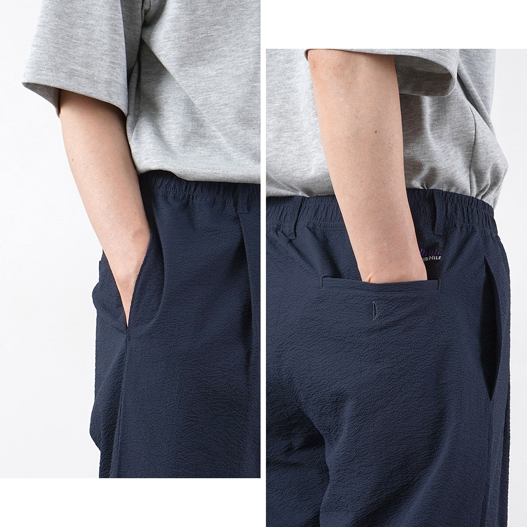 THOUSAND MILE / Seersucker Pleated Trousers