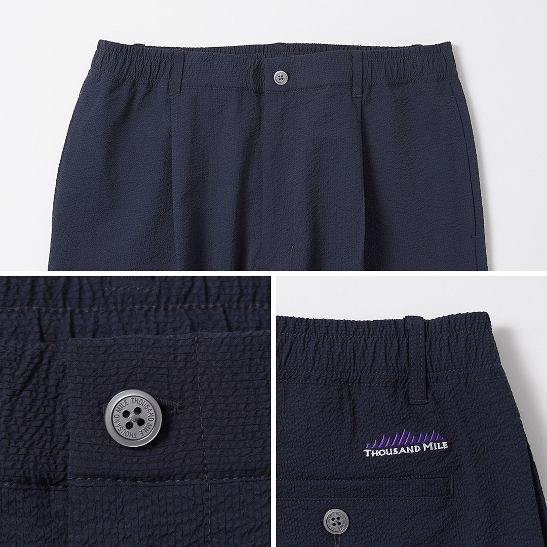 THOUSAND MILE / Seersucker Pleated Trousers