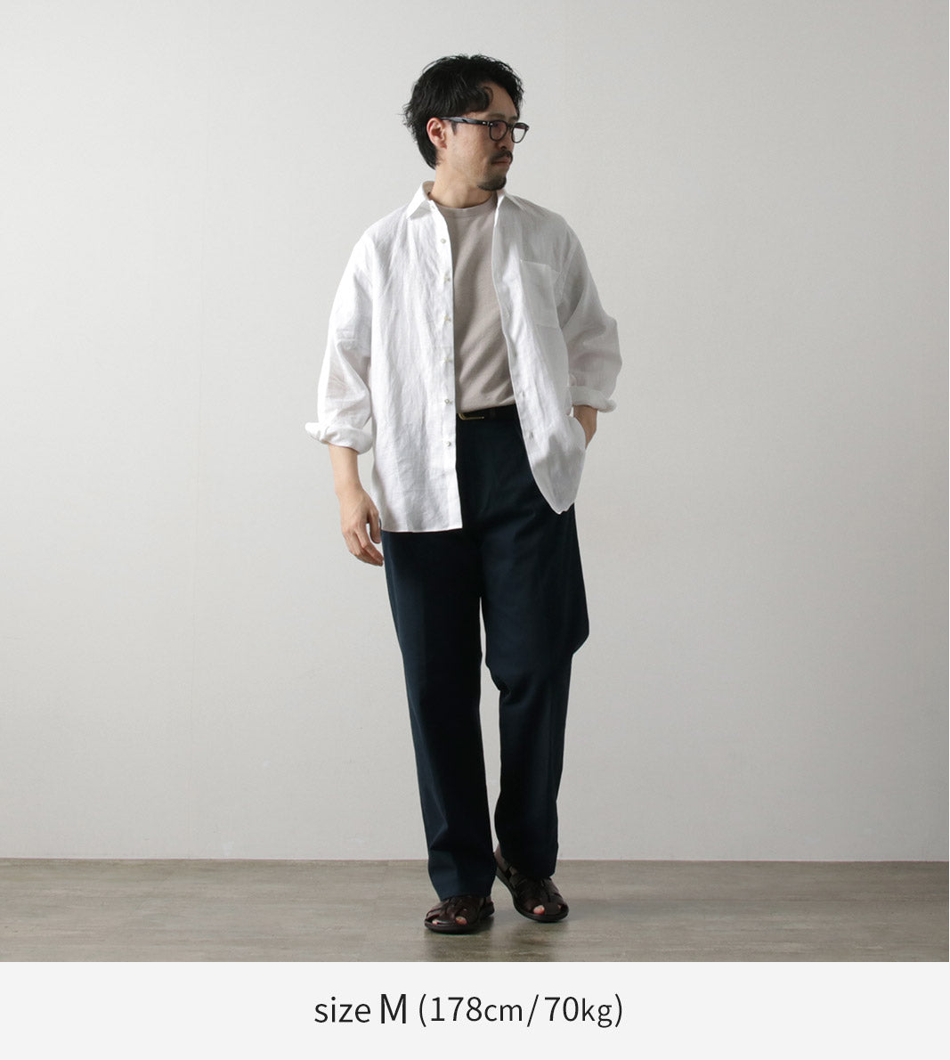 D.C.WHITE / 紐波特亞麻襯衫