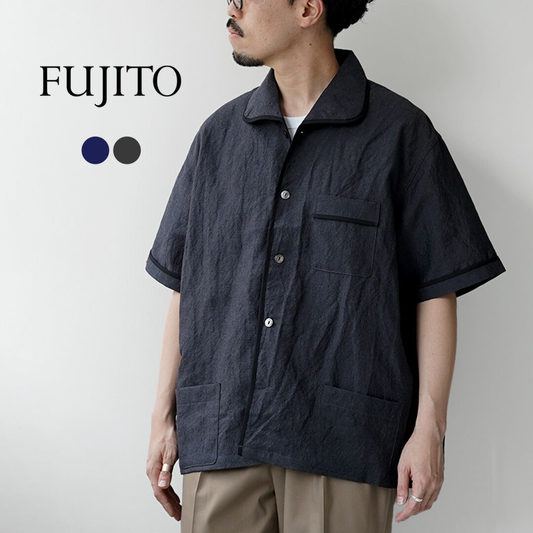 FUJITO / 린넨 울 트로피컬 파자마 셔츠