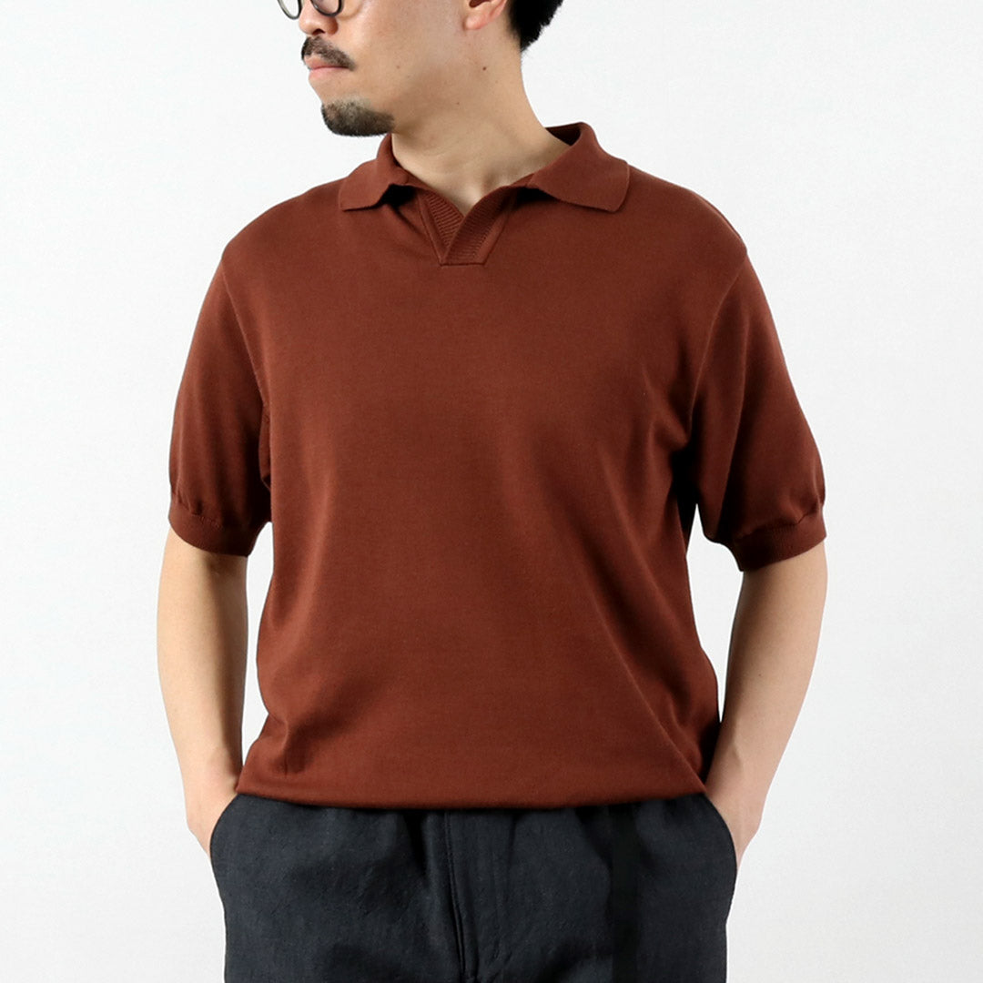FUJITO / Cotton Silk Skipper Polo Shirt