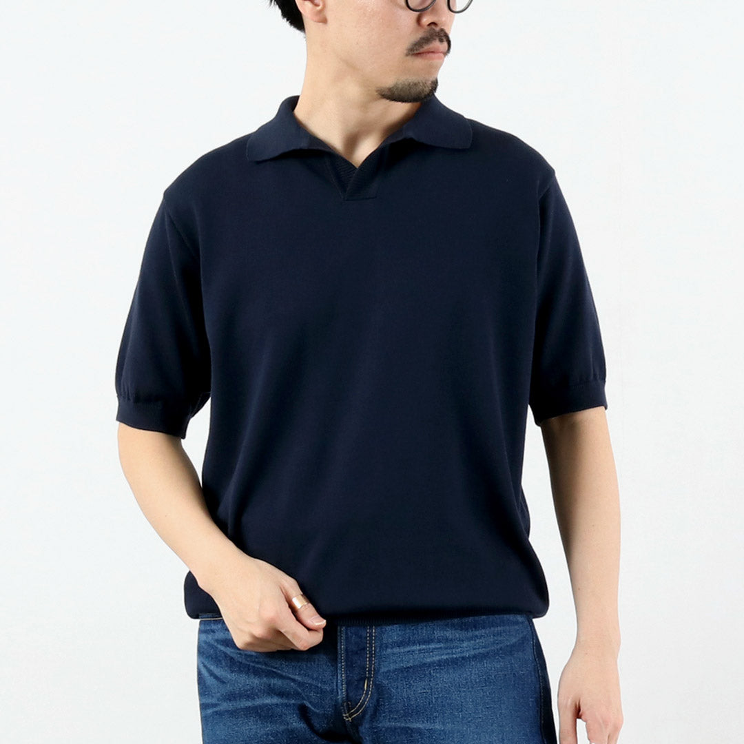FUJITO / Cotton Silk Skipper Polo Shirt