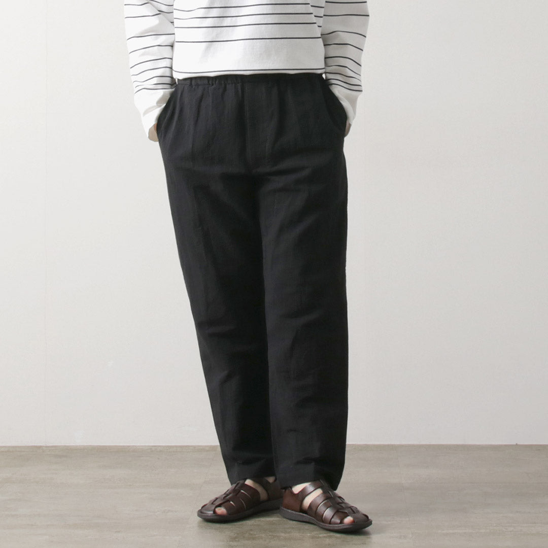 FUJITO / 린넨 코튼 시어서커 ​​이지팬츠