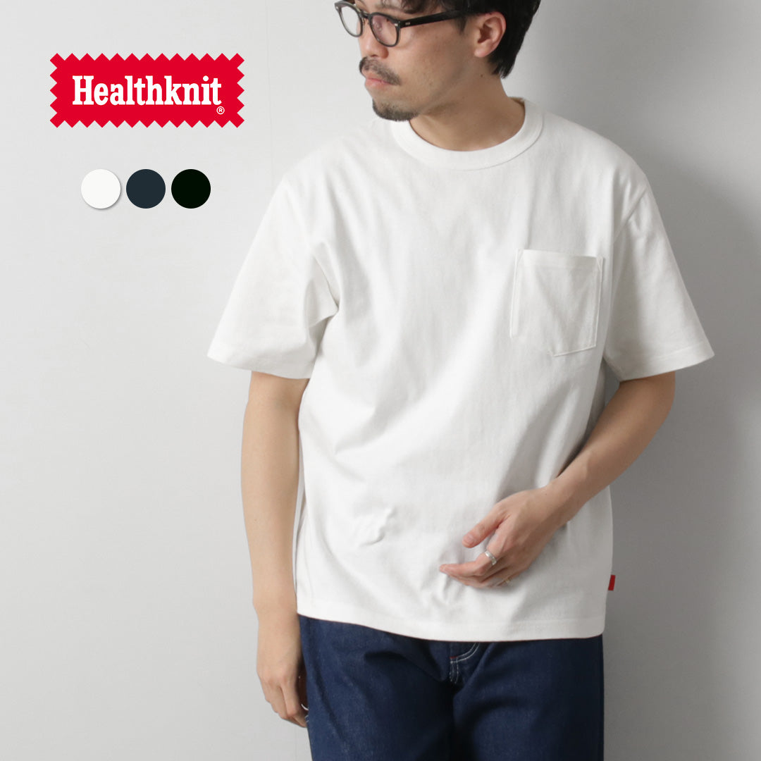 HEALTHKNIT / Camiseta con bolsillo y manga corta con cuello redondo y peso máximo de 9 oz