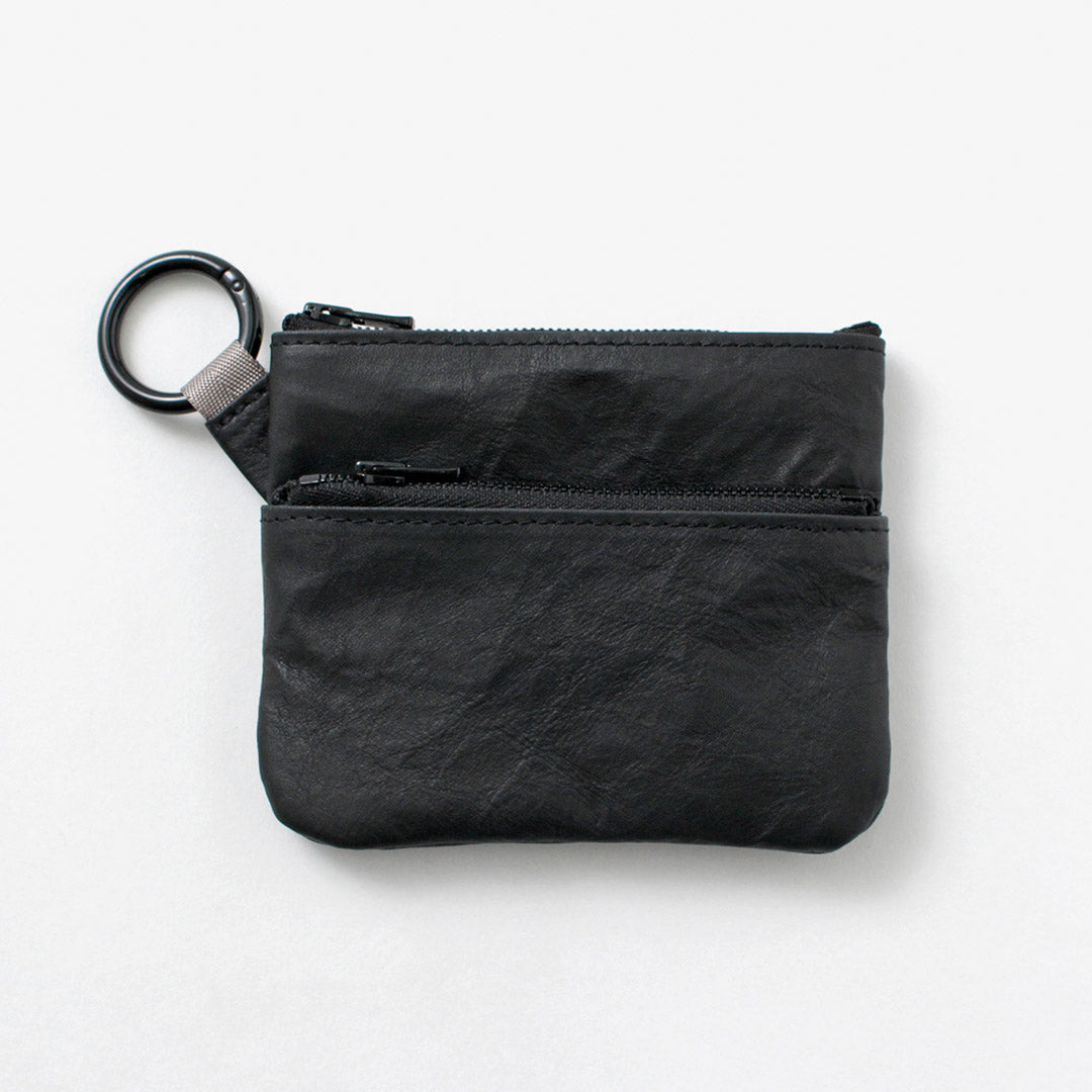 SENTI / Dyneema Leather Double Zipper Pouch