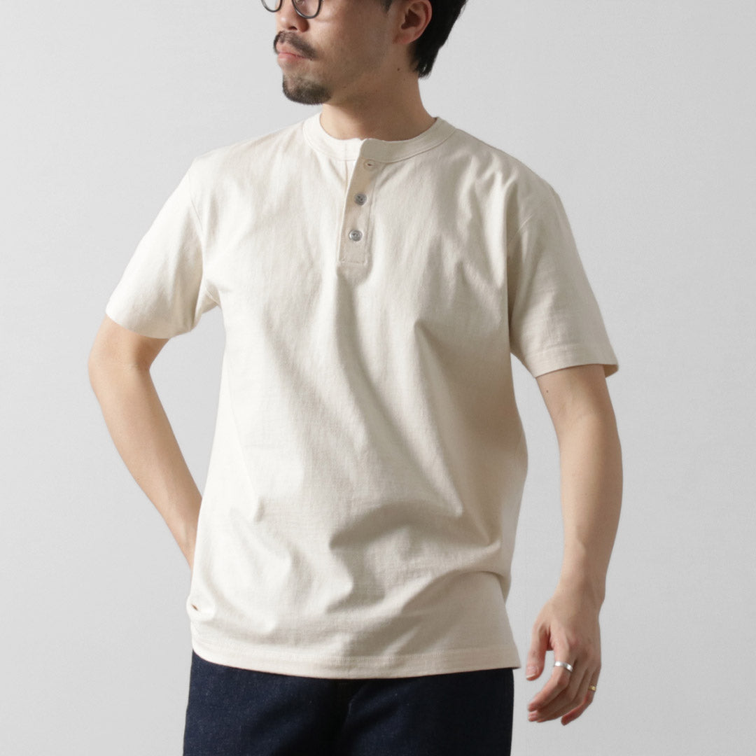 BARNS / Cozun tricot col Henry T-shirt à manches courtes SP Buttonworks
