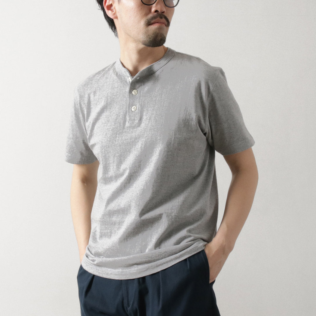 BARNS / Cozun tricot col Henry T-shirt à manches courtes SP Buttonworks