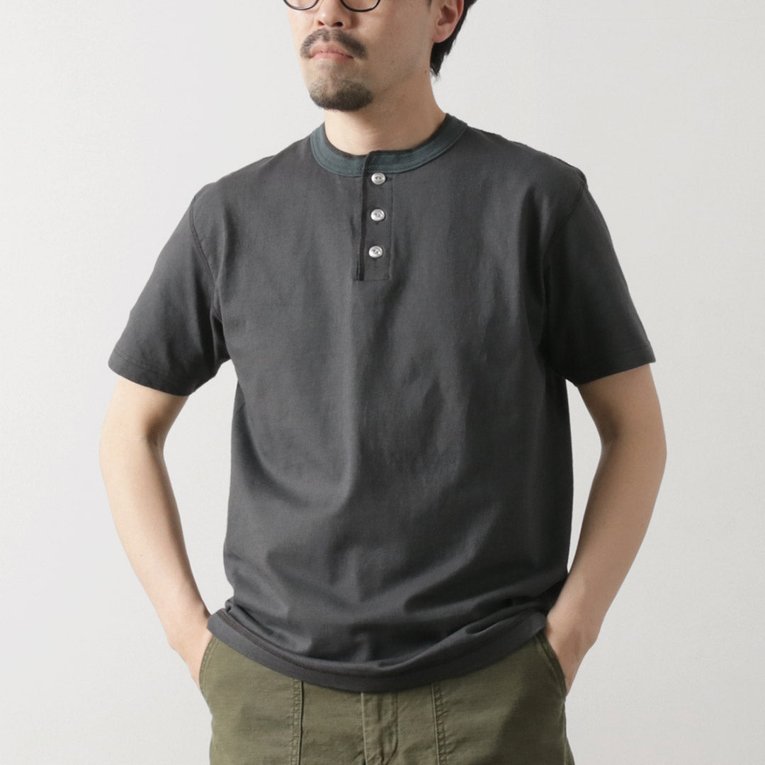 BARNS / Cozun tricot col Henry T-shirt à manches courtes SP Buttonworks