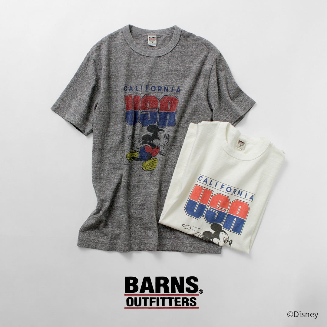 BARNS / Loopwheel Mickey T-Shirt USA CALIFORNIA