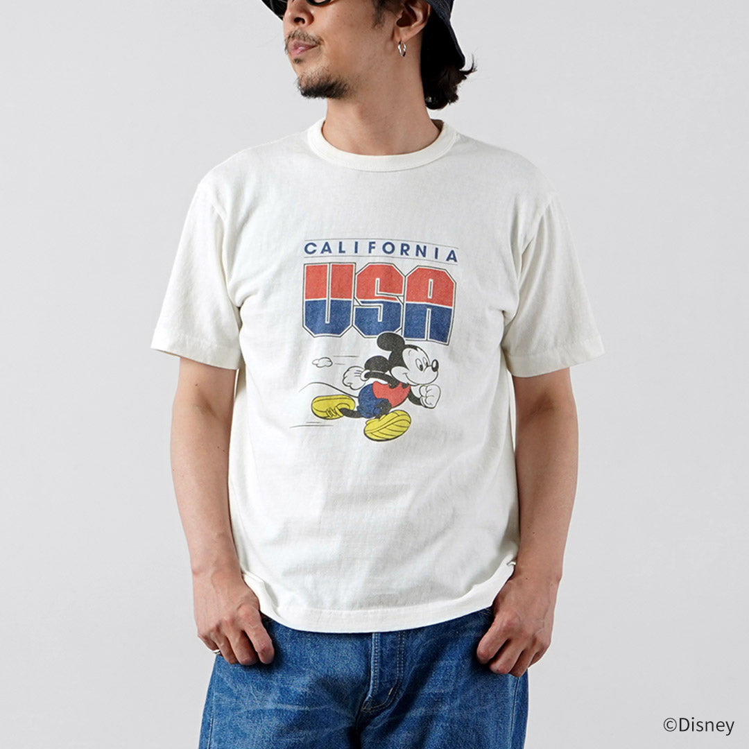 BARNS / Loopwheel Mickey T-Shirt USA CALIFORNIA