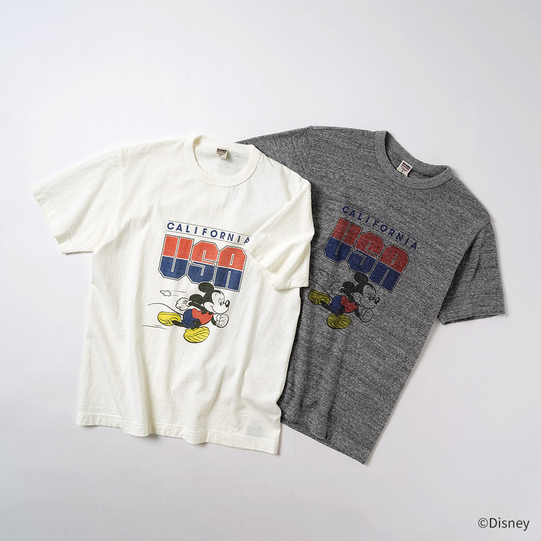 BARNS / Loopwheel Mickey T-Shirt USA CALIFORNIA