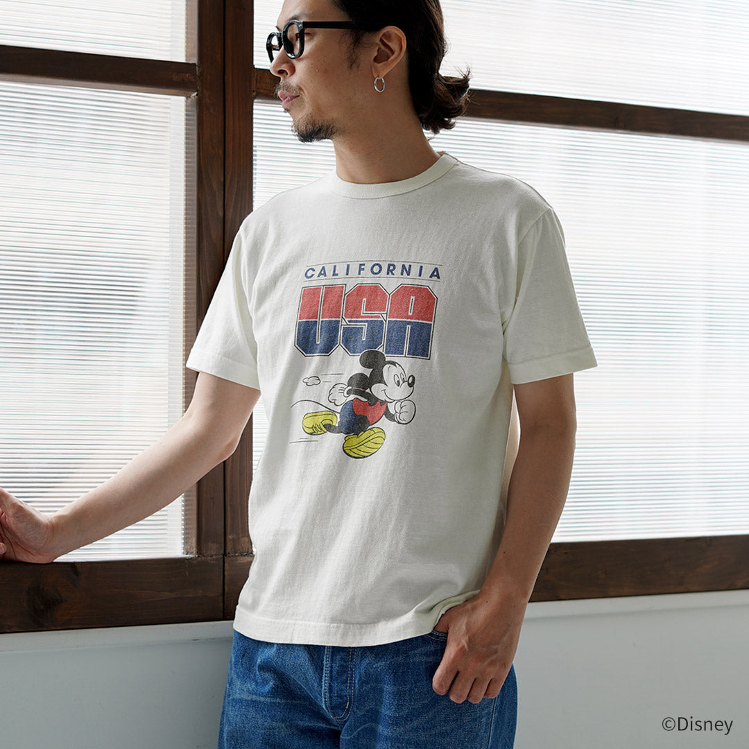 BARNS / Loopwheel Mickey T-Shirt USA CALIFORNIA