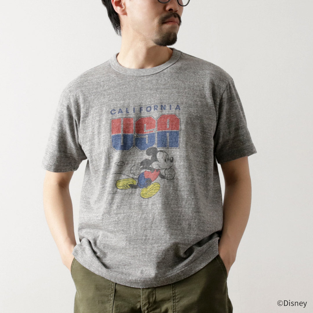 BARNS / Loopwheel Mickey T-Shirt USA CALIFORNIA
