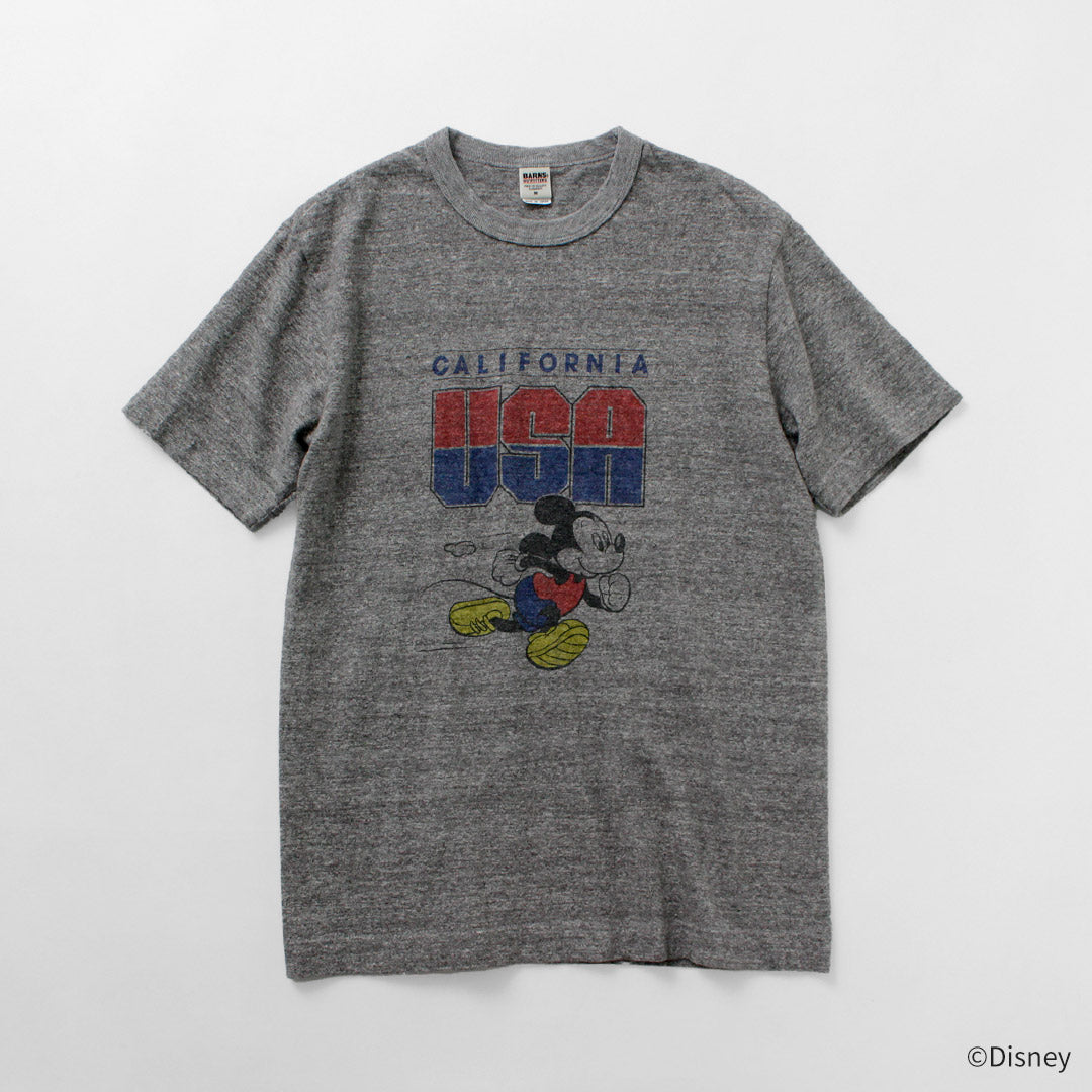 BARNS / Loopwheel Mickey T-Shirt USA CALIFORNIA