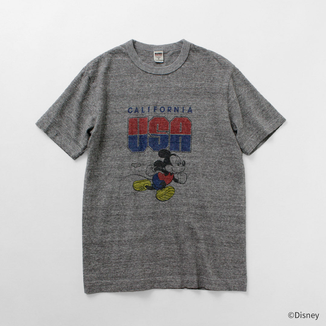 BARNS / Loopwheel Mickey T-Shirt USA CALIFORNIA