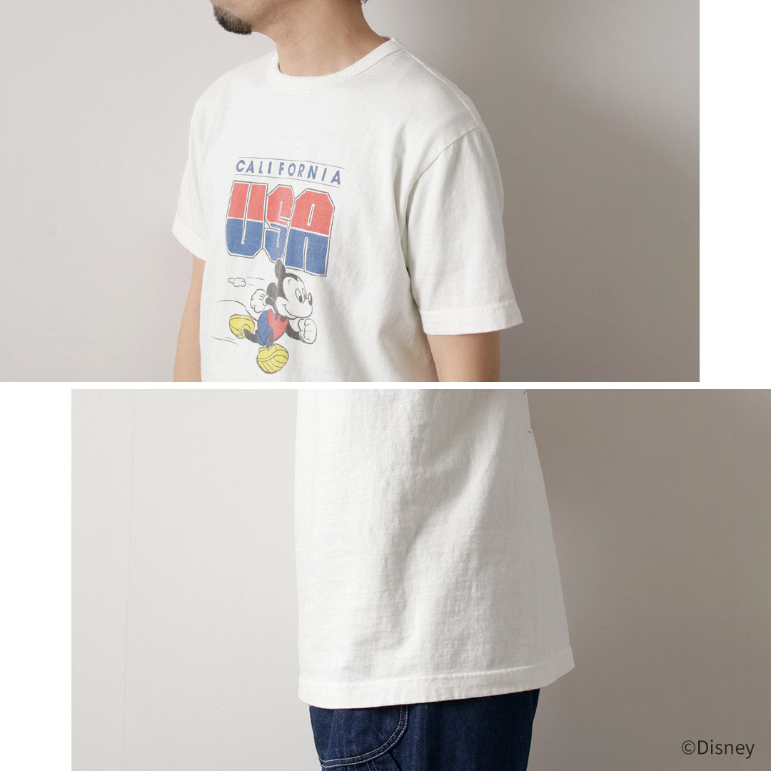 BARNS / Loopwheel Mickey T-Shirt USA CALIFORNIA