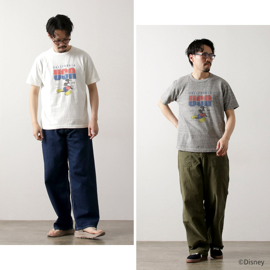 BARNS / Loopwheel Mickey T-Shirt USA CALIFORNIA