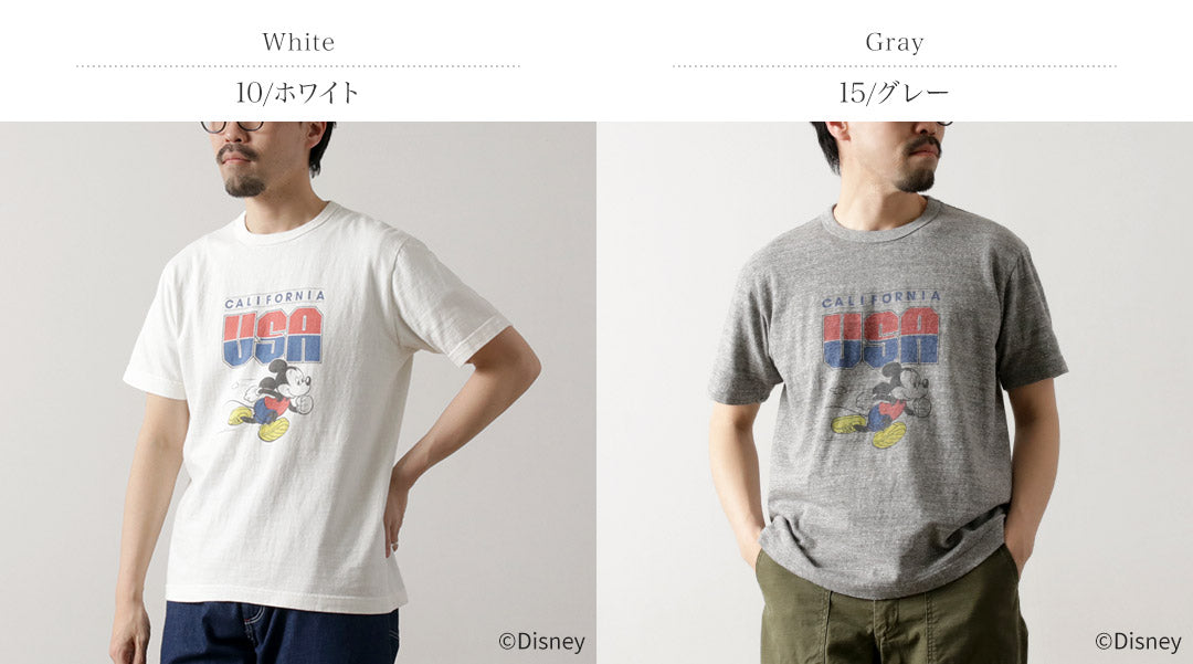 BARNS / Loopwheel Mickey T-Shirt USA CALIFORNIA