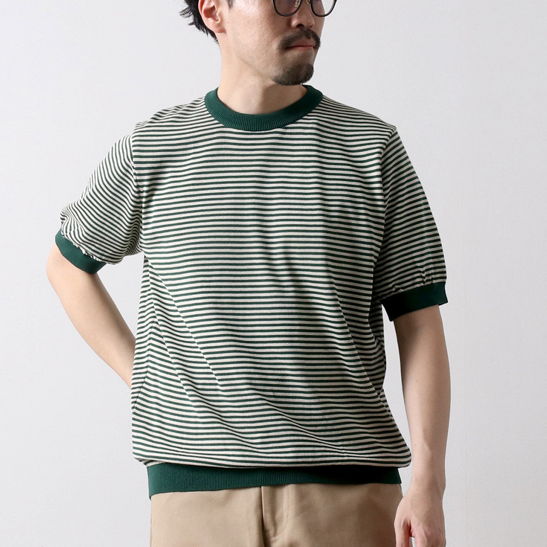RINASCENTE / Hybrid Striped Knit T-Shirt