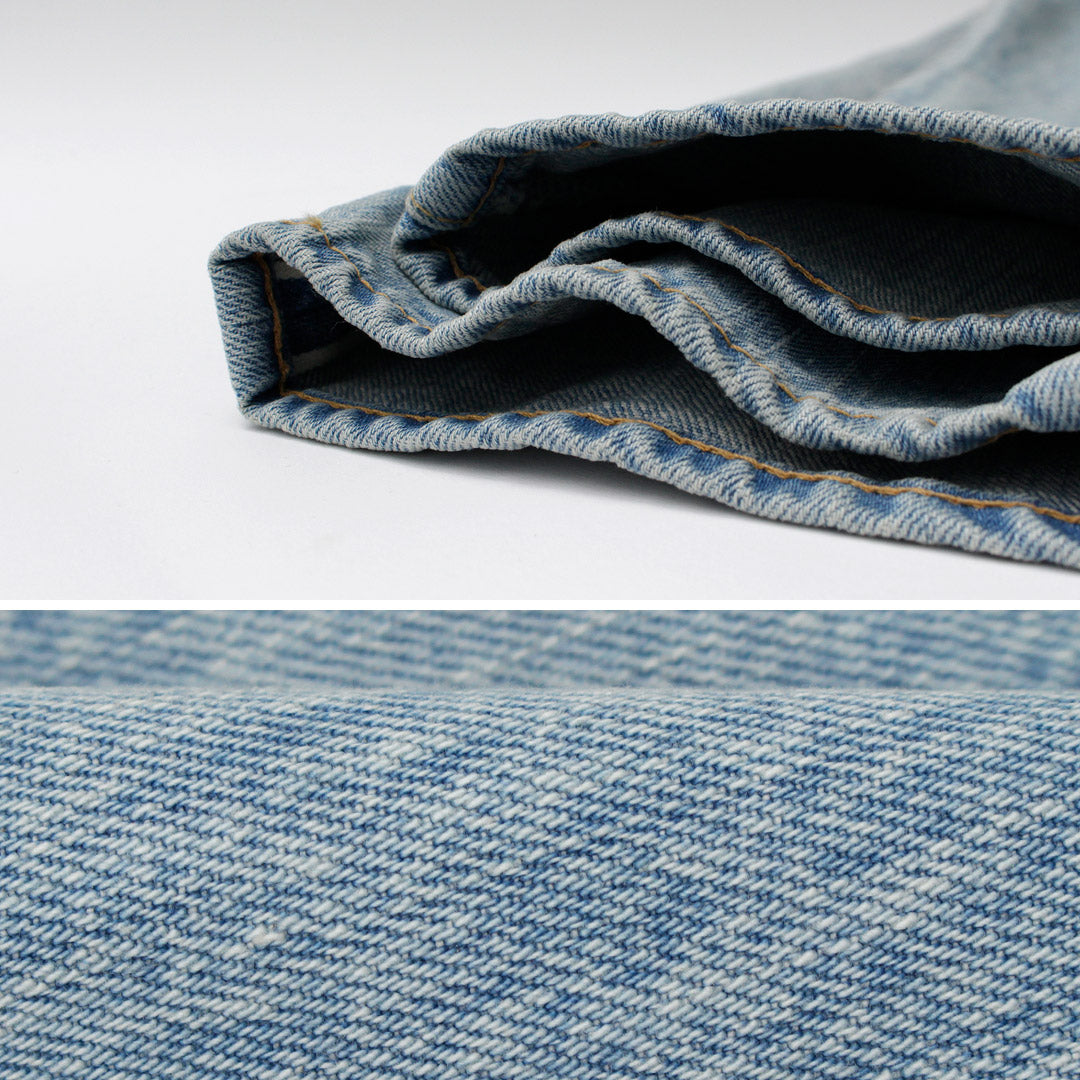 SANCA / Pantalones 5P cónicos de mezclilla de 14 oz lavados con hielo