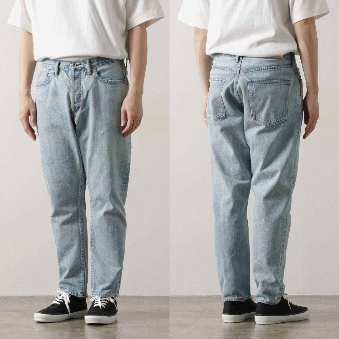 SANCA / Pantalones 5P cónicos de mezclilla de 14 oz lavados con hielo