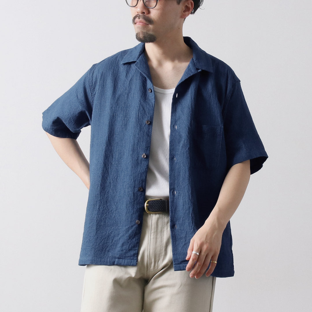 FOB FACTORY / F3508 Indigo Gauze Holiday Shirt