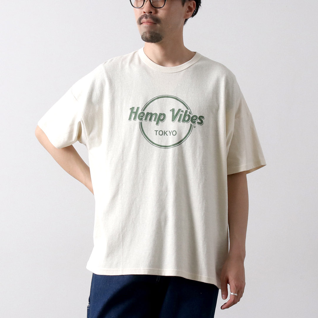 GOHEMP / Hemp Vibes 프린트 베이직 와이드 티셔츠