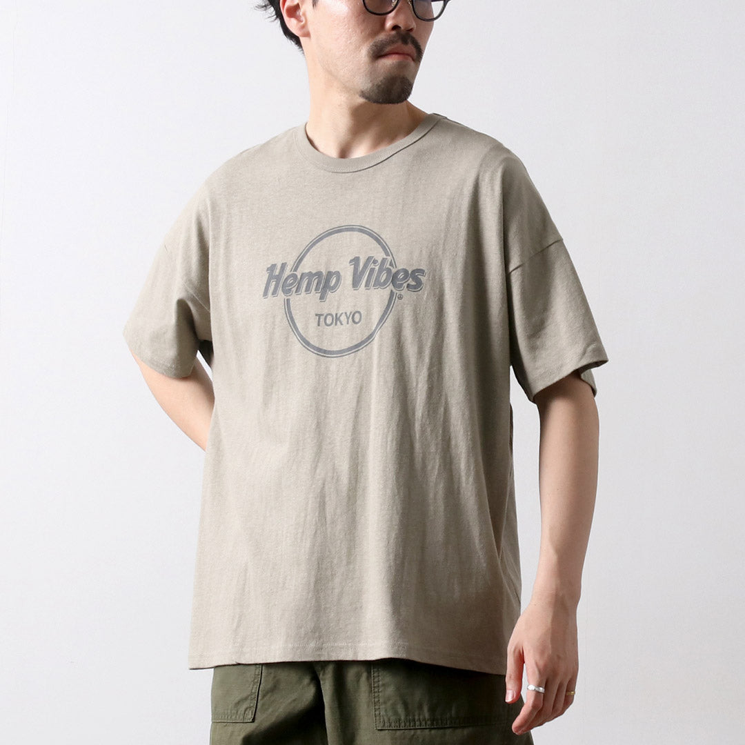 GOHEMP / Hemp Vibes 프린트 베이직 와이드 티셔츠