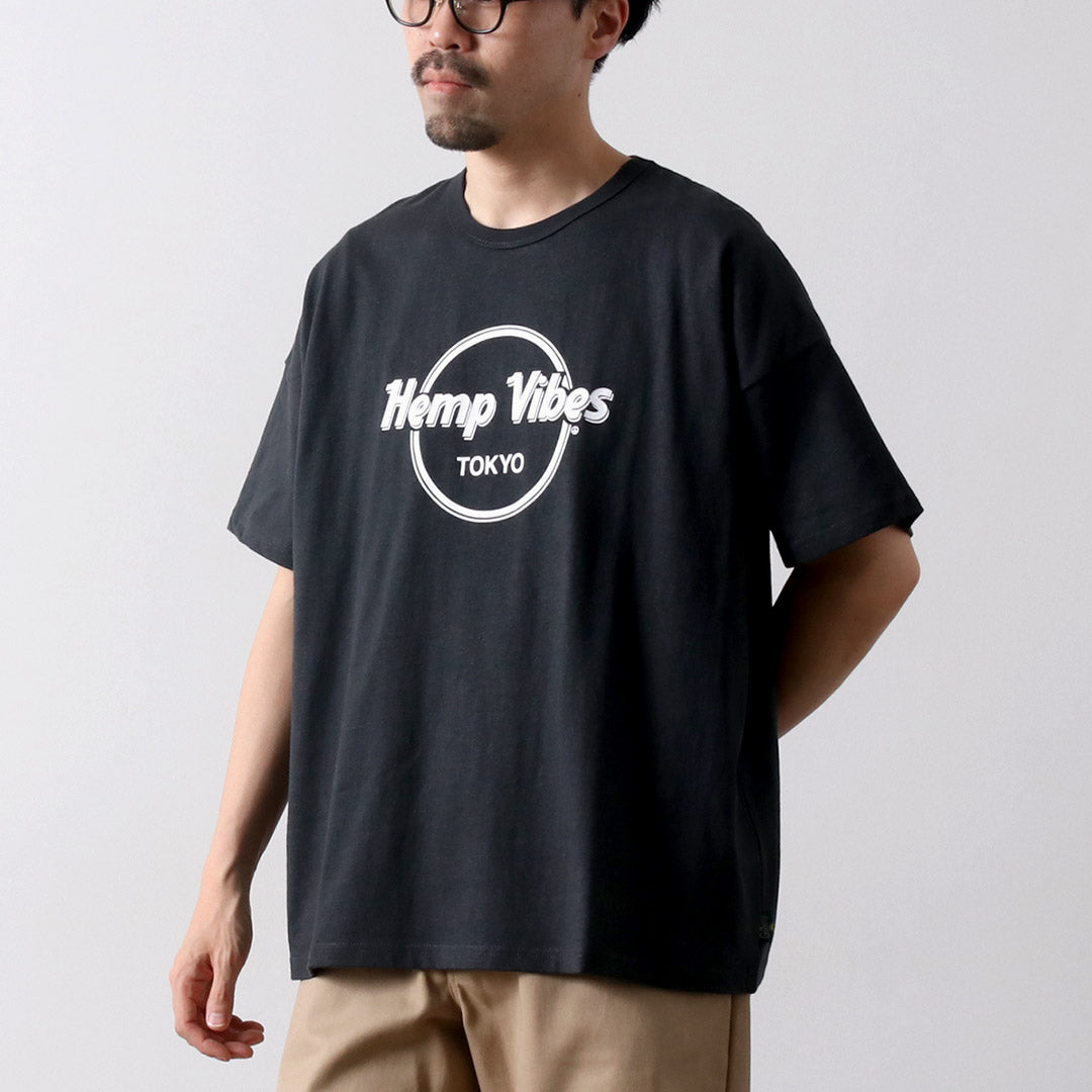 GOHEMP / Hemp Vibes 프린트 베이직 와이드 티셔츠