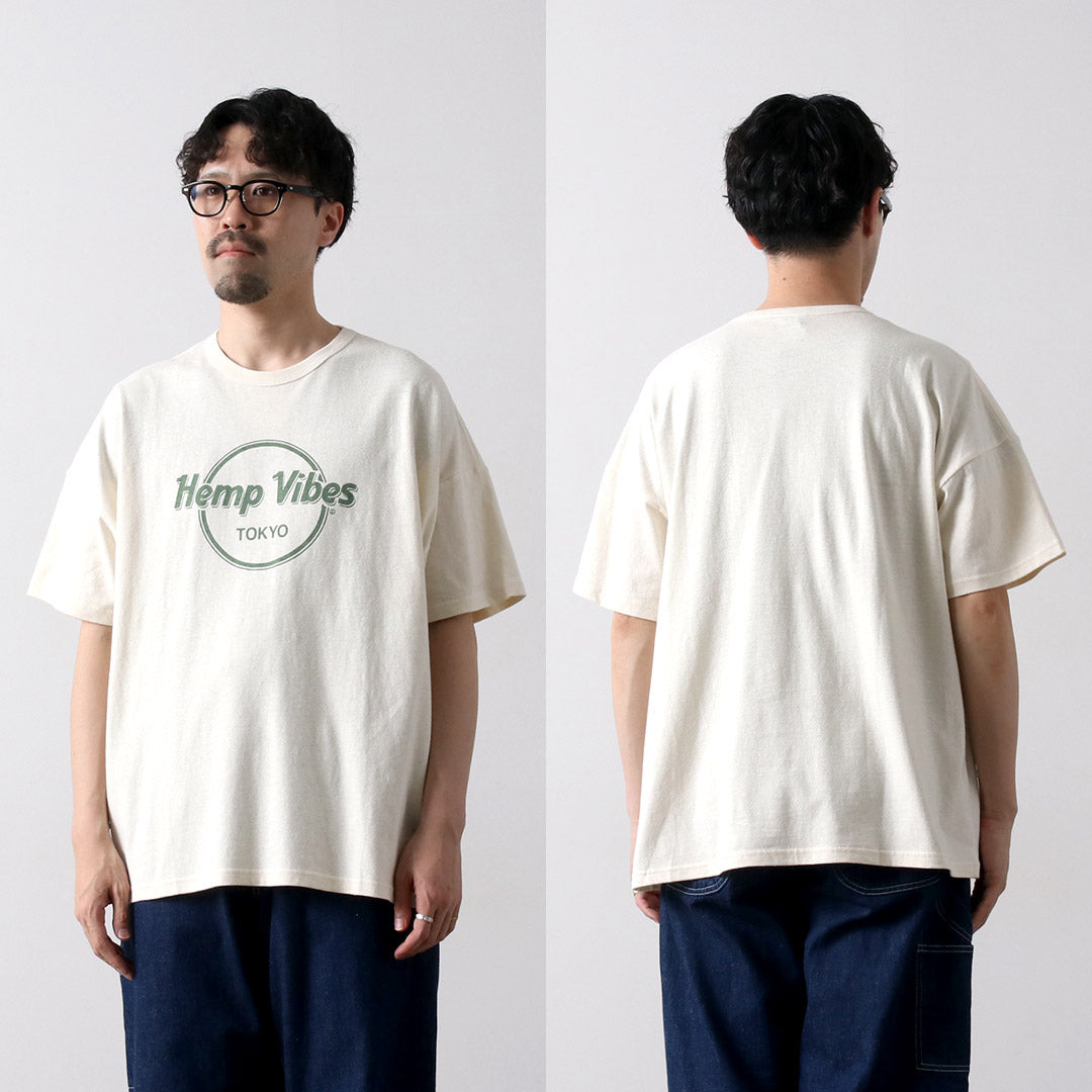 GOHEMP / Hemp Vibes 프린트 베이직 와이드 티셔츠