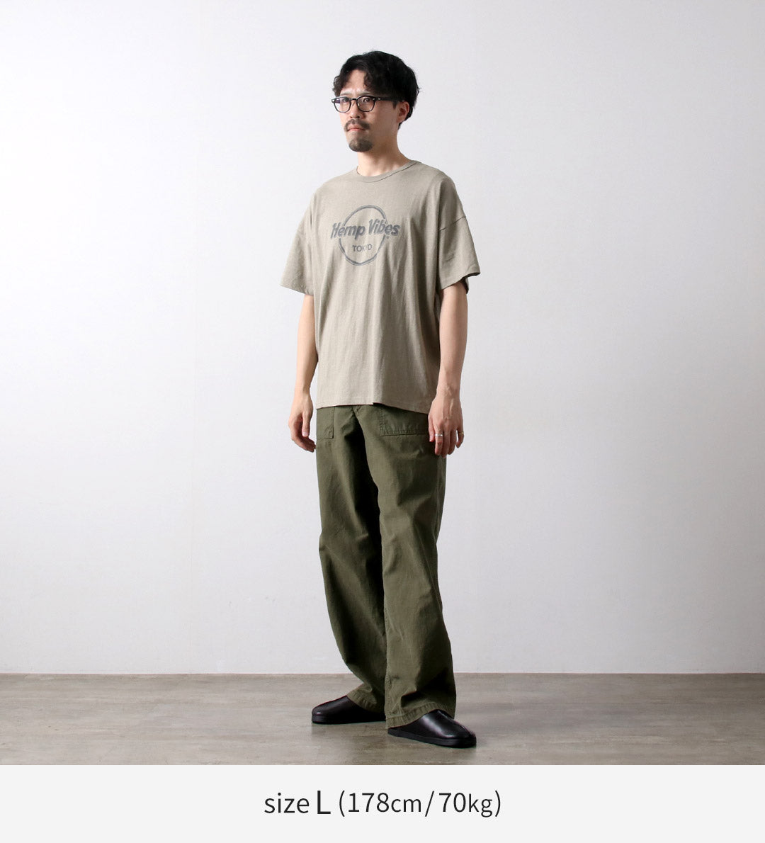 GOHEMP / Hemp Vibes 프린트 베이직 와이드 티셔츠