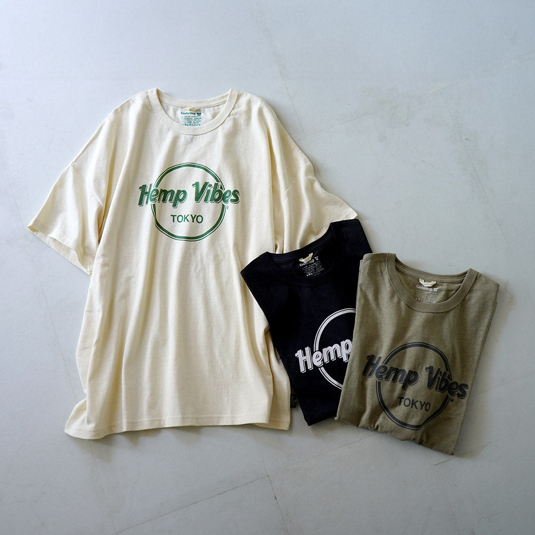 GOHEMP / Hemp Vibes 프린트 베이직 와이드 티셔츠