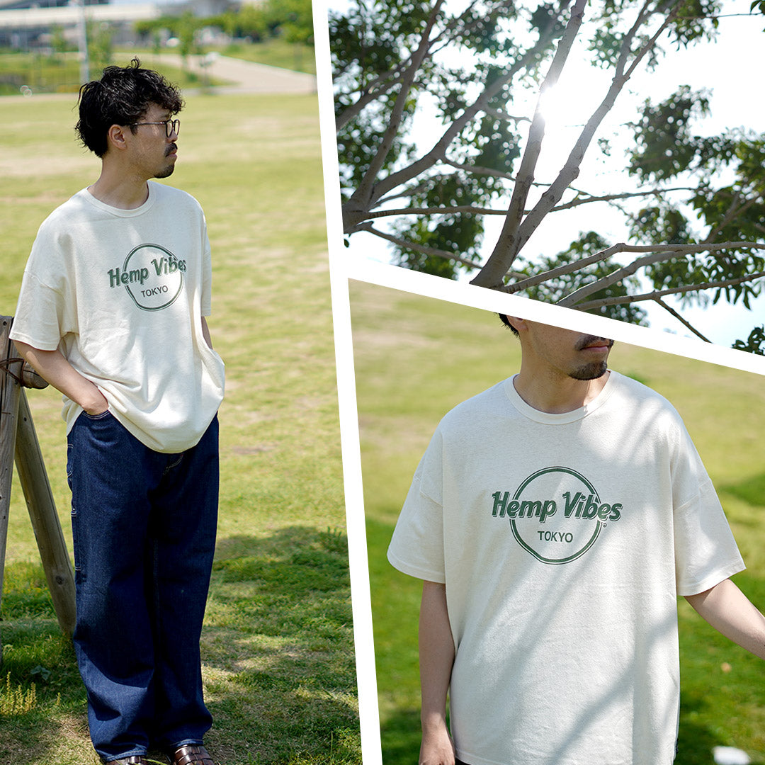 GOHEMP / Hemp Vibes 프린트 베이직 와이드 티셔츠