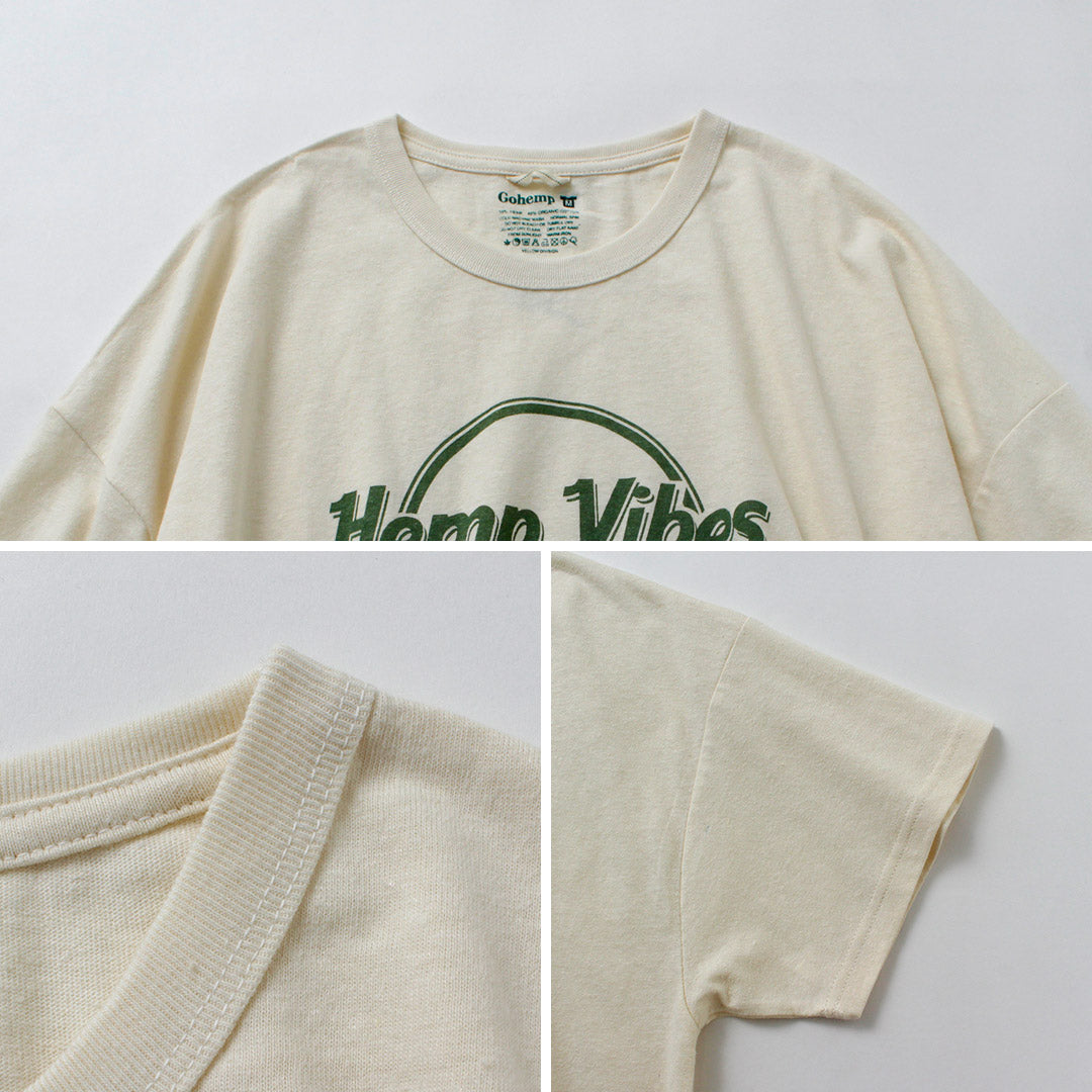 GOHEMP / Hemp Vibes 프린트 베이직 와이드 티셔츠
