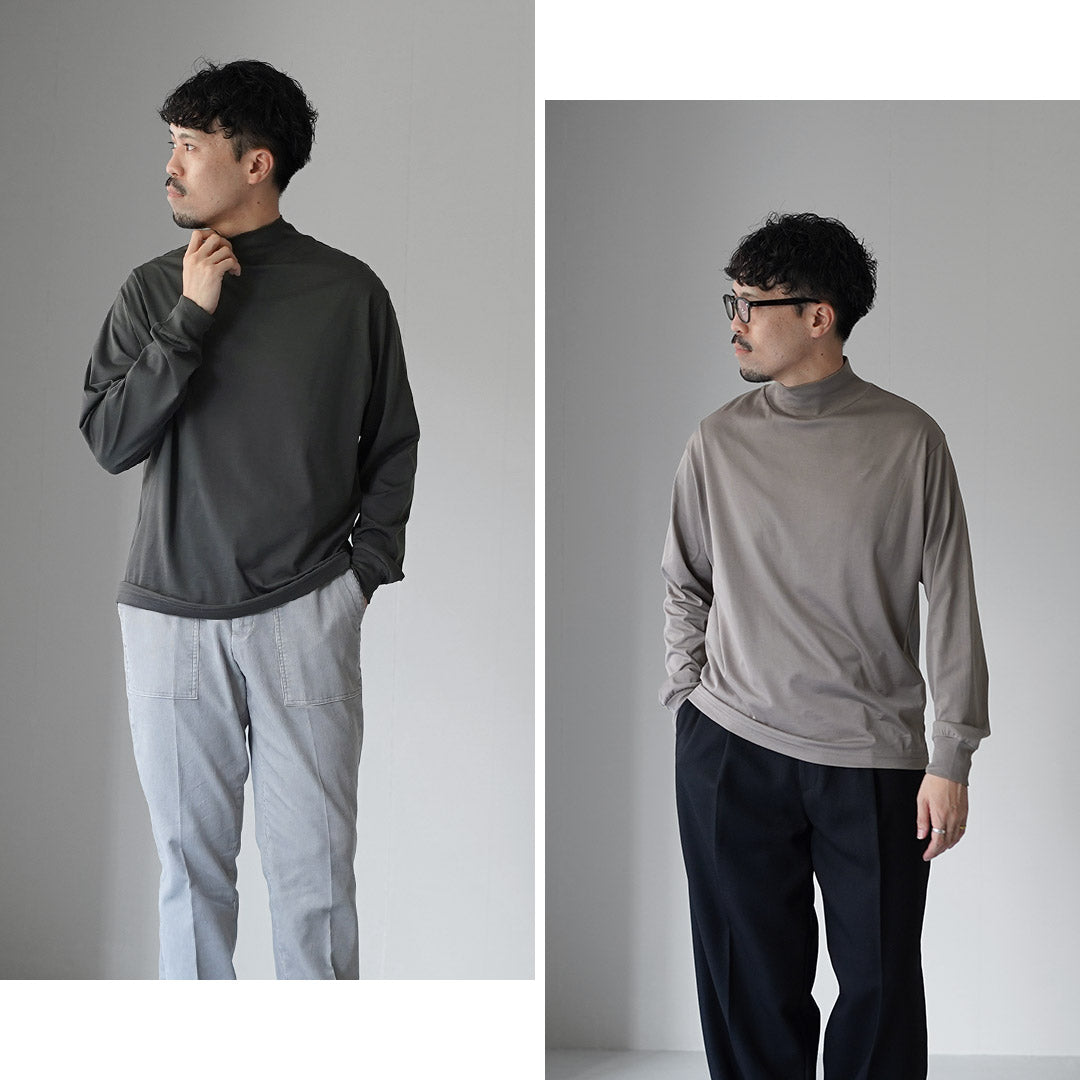 HANDVAERK / 60/2 Mock Neck Long Sleeve T-Shirt