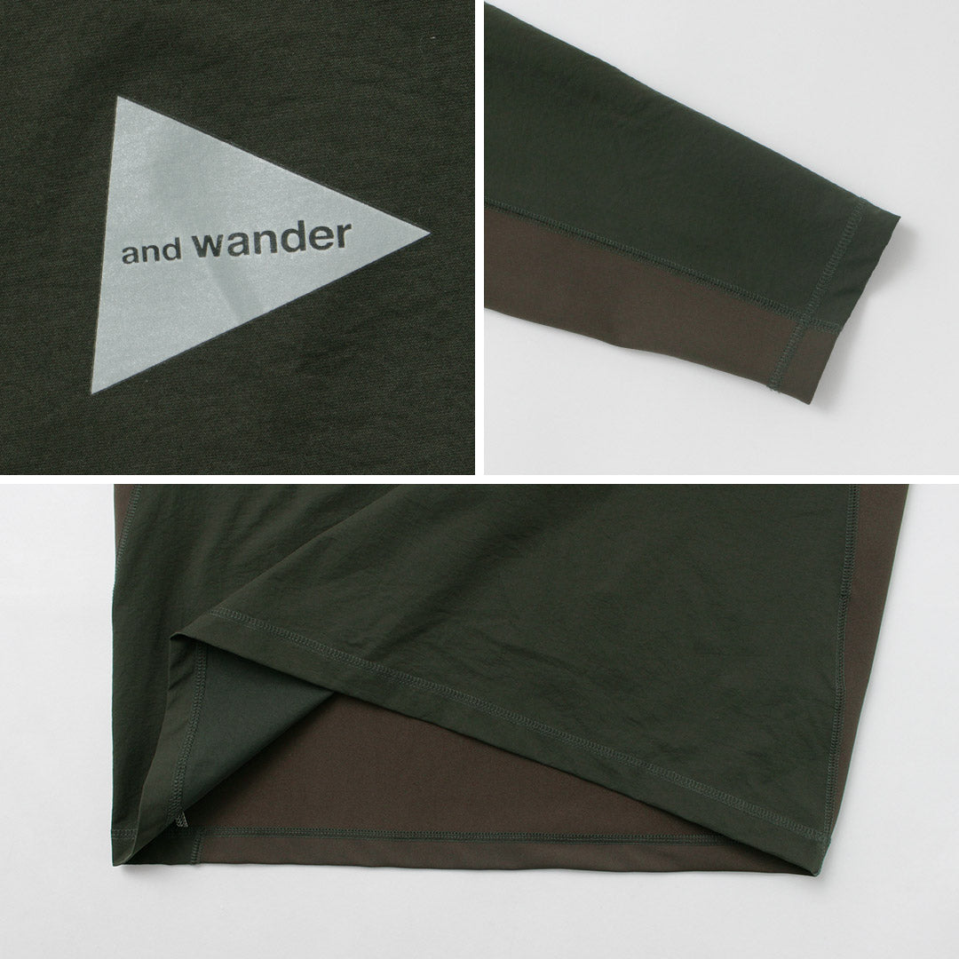 AND WANDER / T-shirt hybride à manches longues et poche chaude