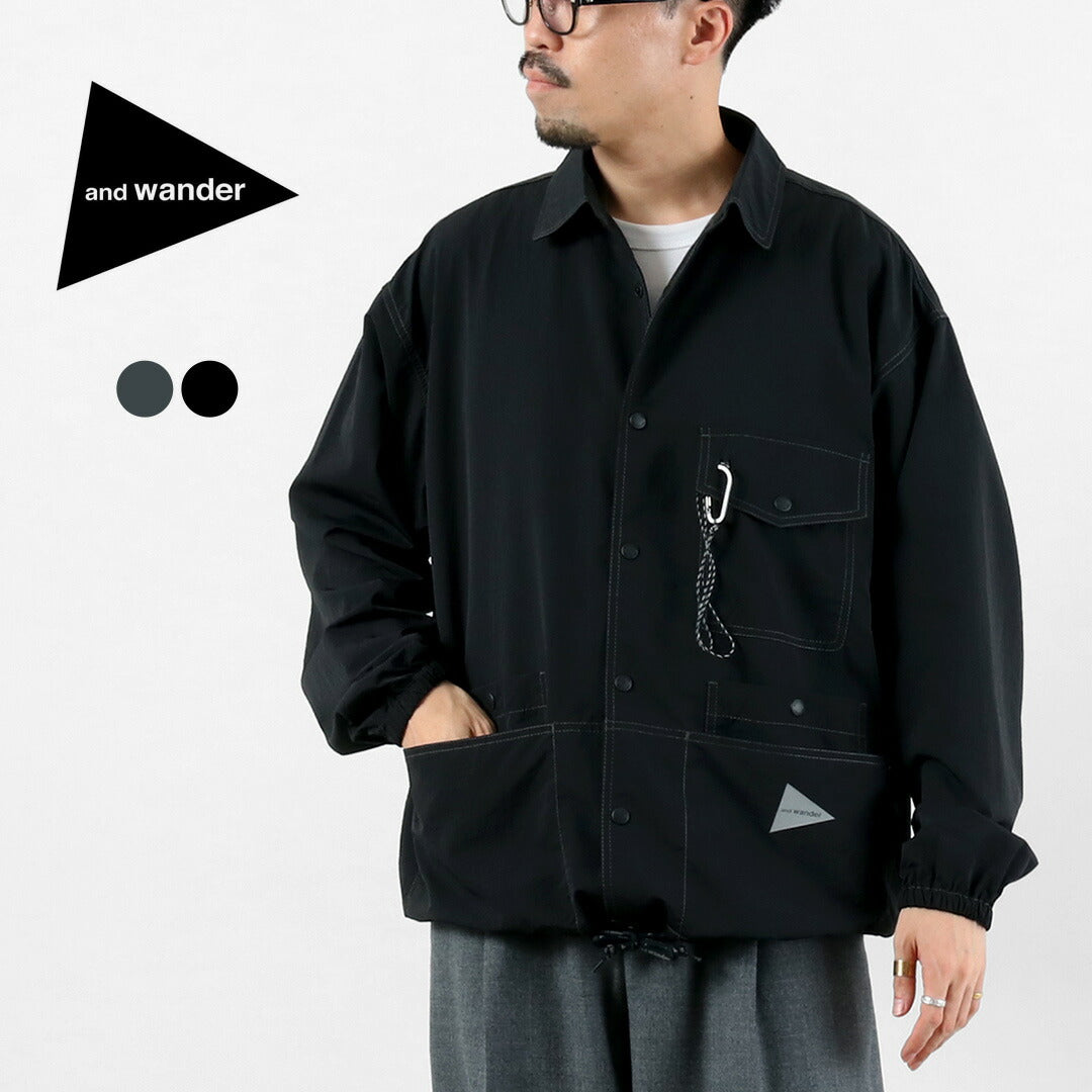 AND WANDER / Veste chemise en nylon froissé