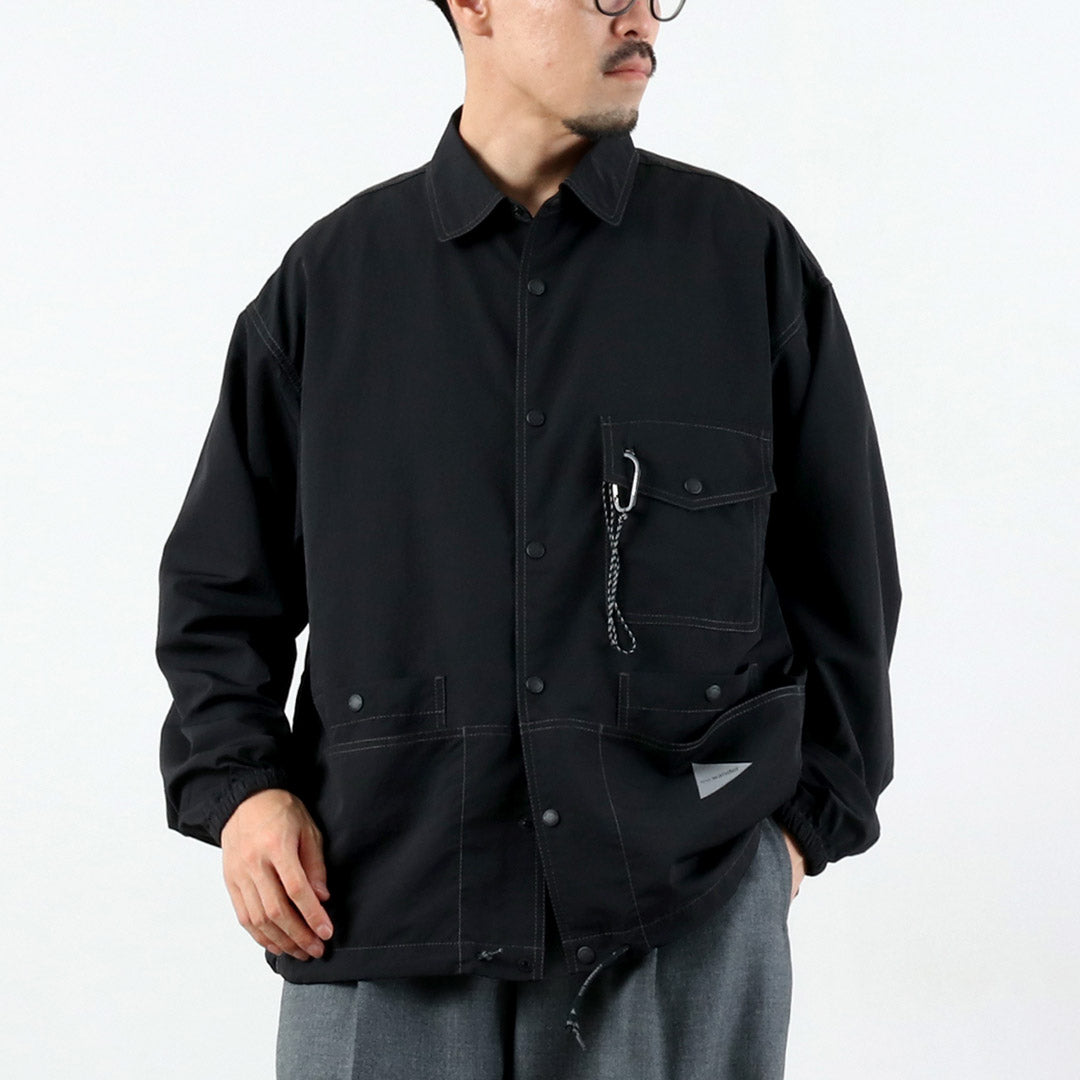 AND WANDER / Veste chemise en nylon froissé